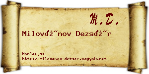Milovánov Dezsér névjegykártya